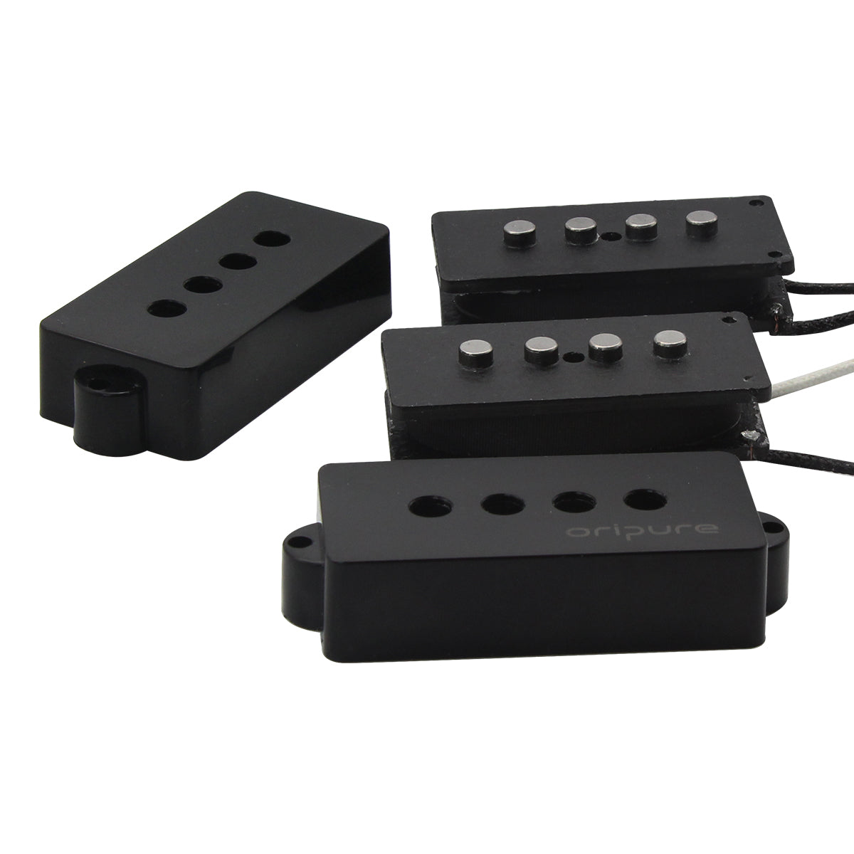 Oripure Alnico 5 P-Bass Pickup Set Noiseless Black para 4 cuerdas Precision PB Bass