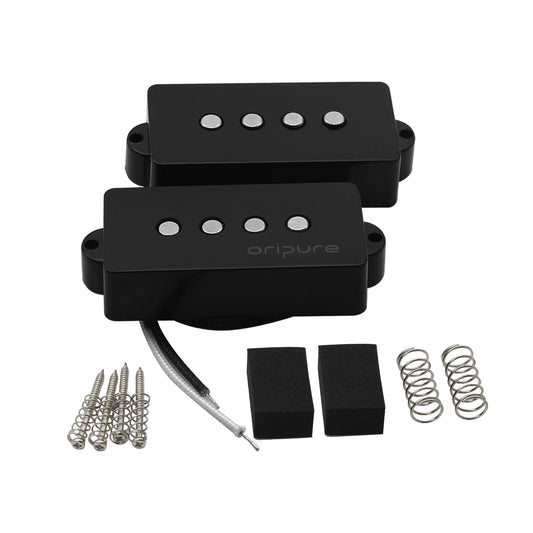 Oripure Alnico 5 P-Bass Pickup Set Noiseless Black For 4 String Precision PB Bass, Ship from US
