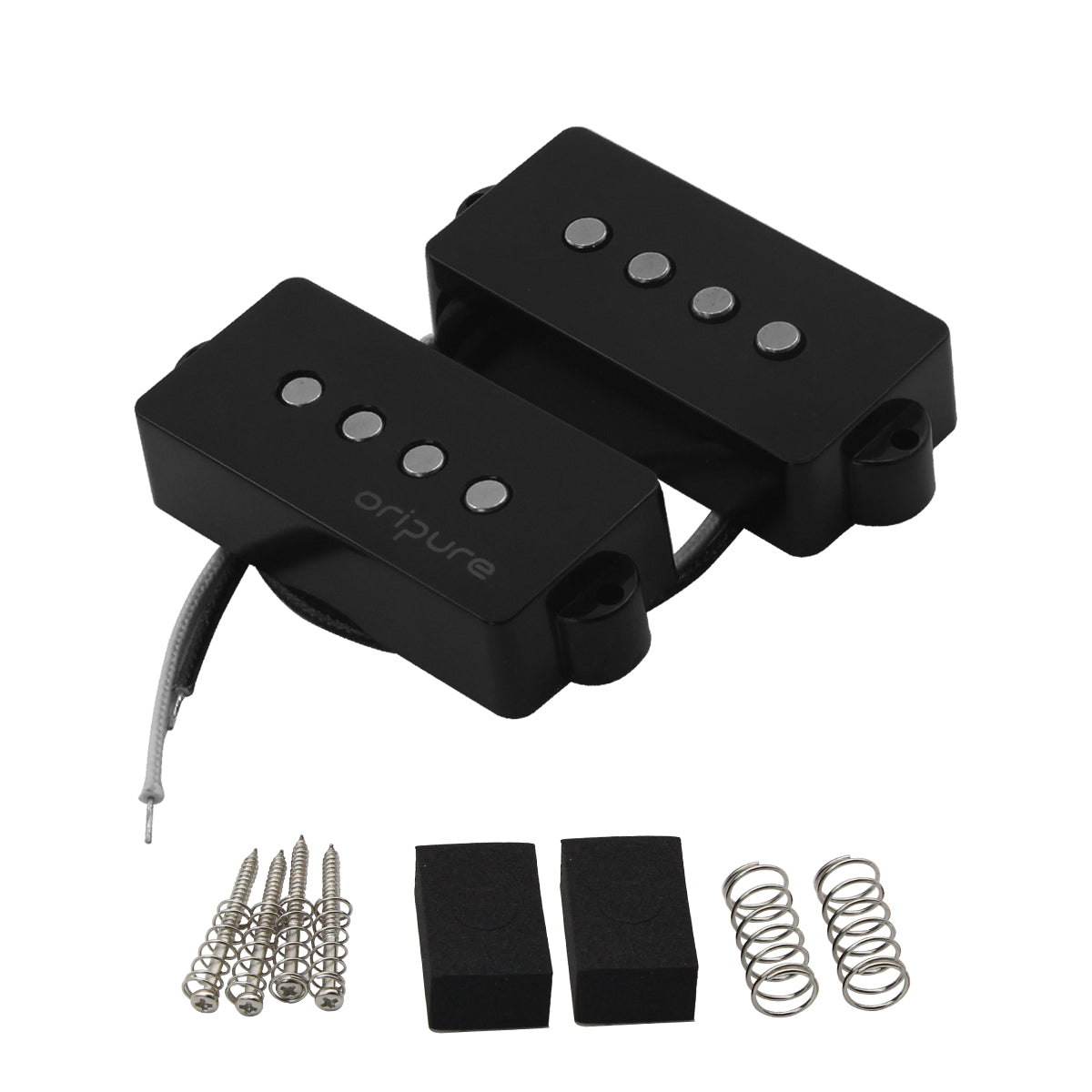 <transcy>Oripure Alnico 5 P-Bass Pickup Set Noiseless Black für 4-Saiter Precision PB Bass</transcy>