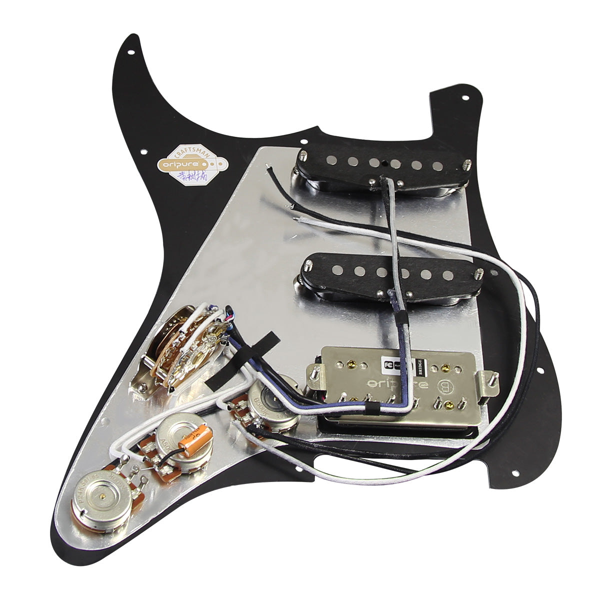 OriPure OLD-SH Alnico 5 Strat Loaded Pickguard SSH | iknmusic 