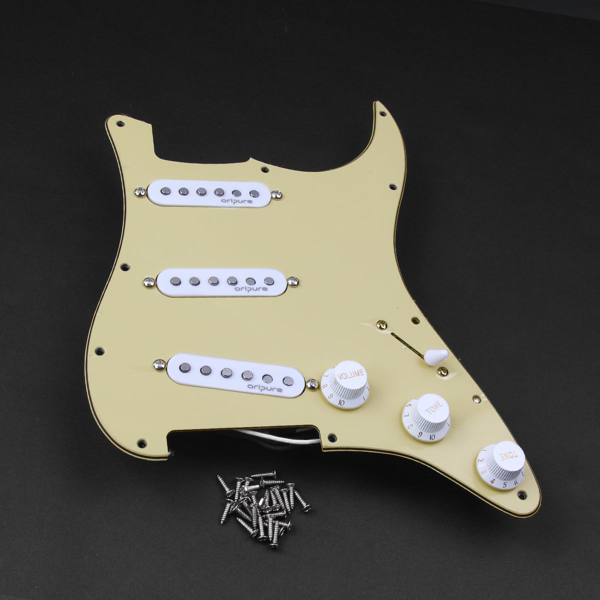 OriPure Loaded Prewired Pickguard SSS Strat con pastillas de bobina simple Alnico 5