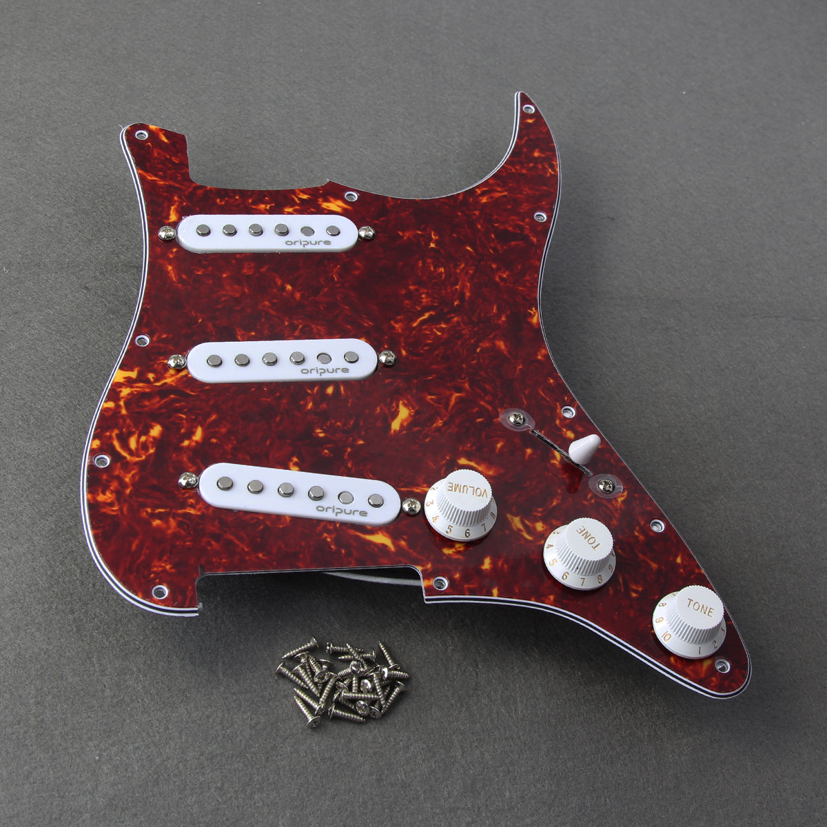 OriPure Loaded Prewired Strat SSS Guitar Pickguard with Alnico 5 Single Coil Pickups