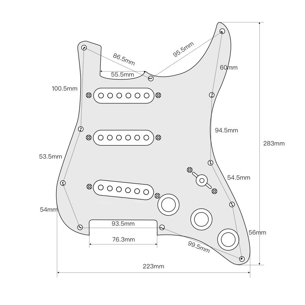 OriPure Loaded Prewired Pickguard SSS Strat avec micros à simple bobinage Alnico 5