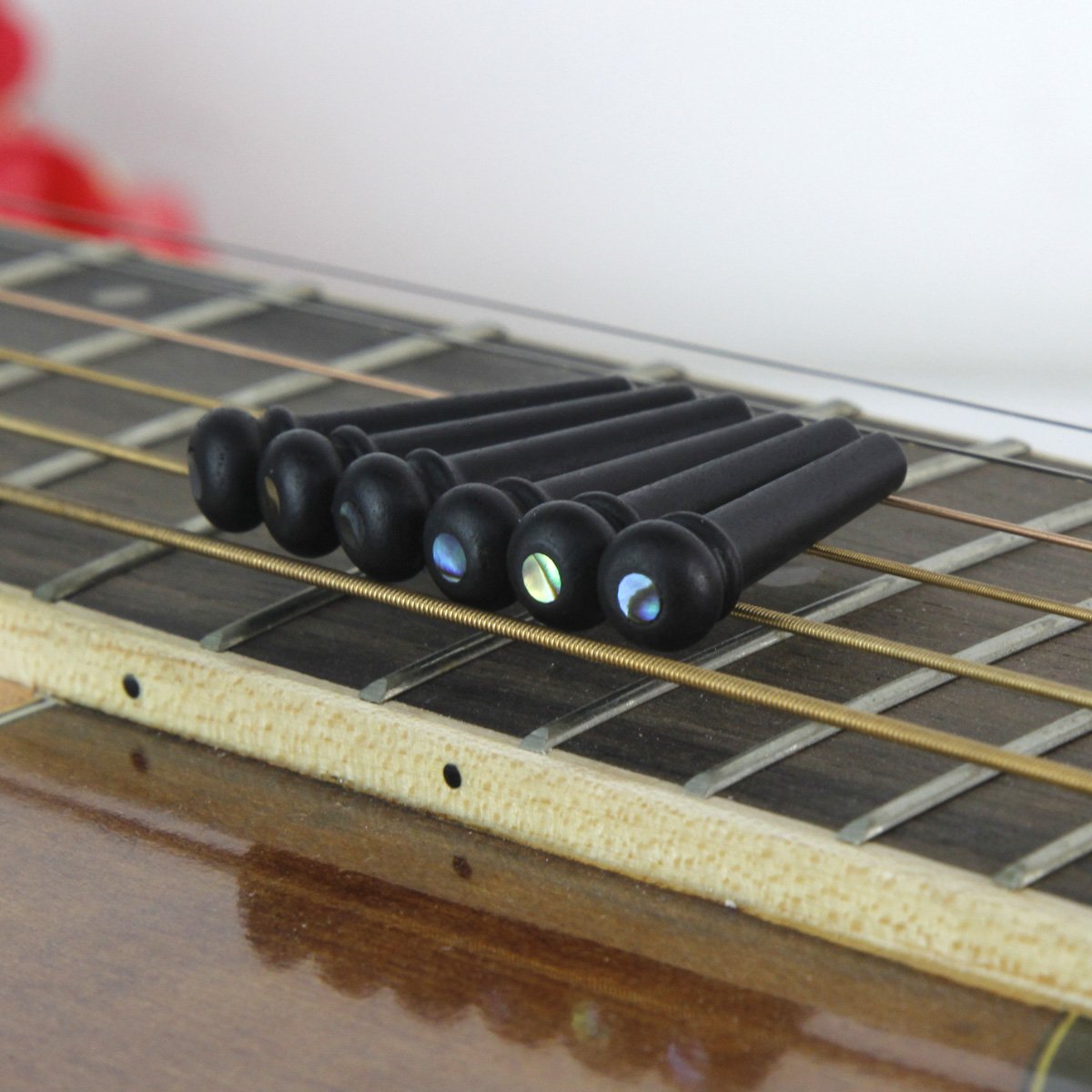 FLEOR 6PCS Ebony Bridge Pins for Acoustic Guitar | iknmusic