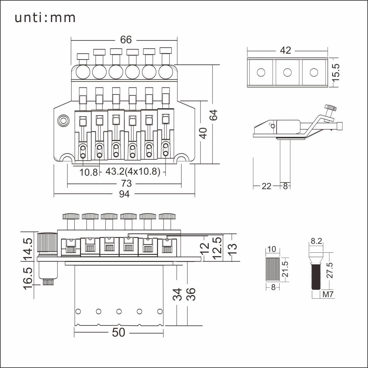 FLEOR Double Locking Bridge Tremolo System for Guitar Parts | iknmusic