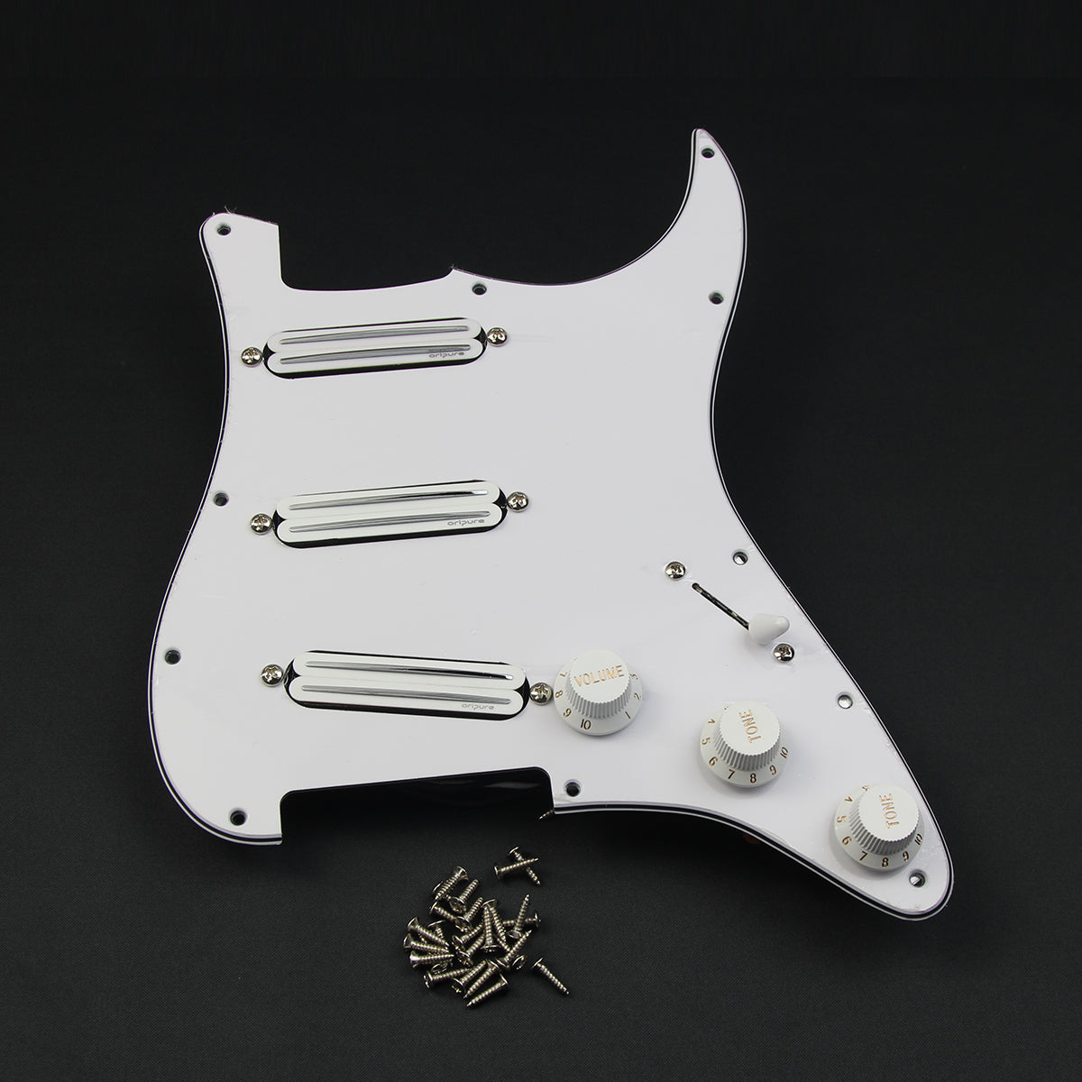 OriPure Loaded Prewired Pickguard SSS Strat con pastillas de bobina simple Alnico 5