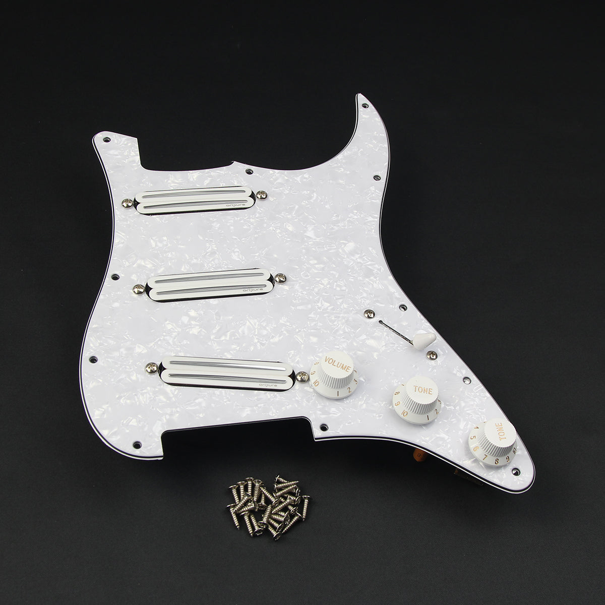 OriPure OLD-HR Prewired Guitar Pickguard SSS Loaded Hot Rails-Hot Rails-Hot Rails Alnico 5 Set