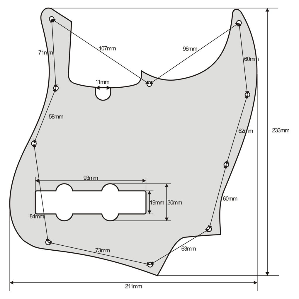 FLEOR JB Jazz Bass Pickguard 4 Strings with Screws | iknmusic