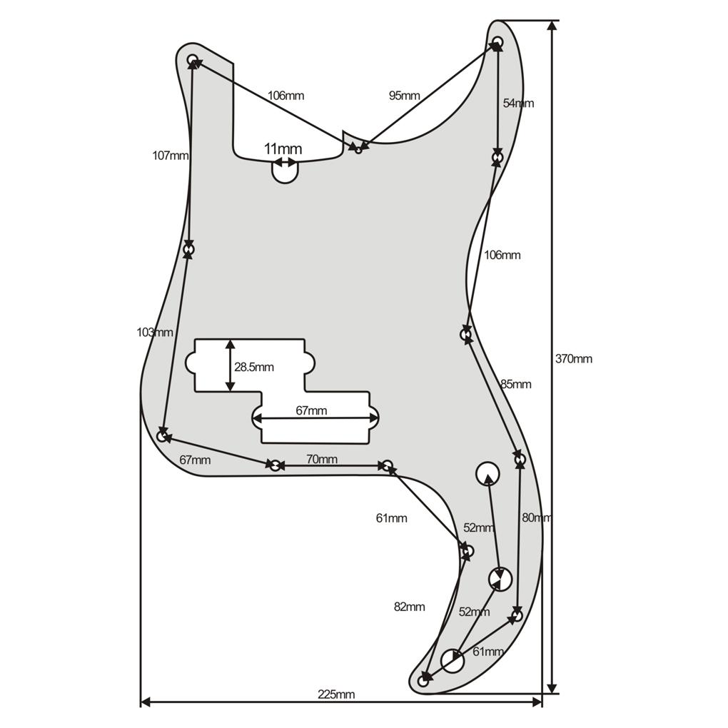 FLEOR 4 String P Bass Pickguard for Electric Bass | iknmusic