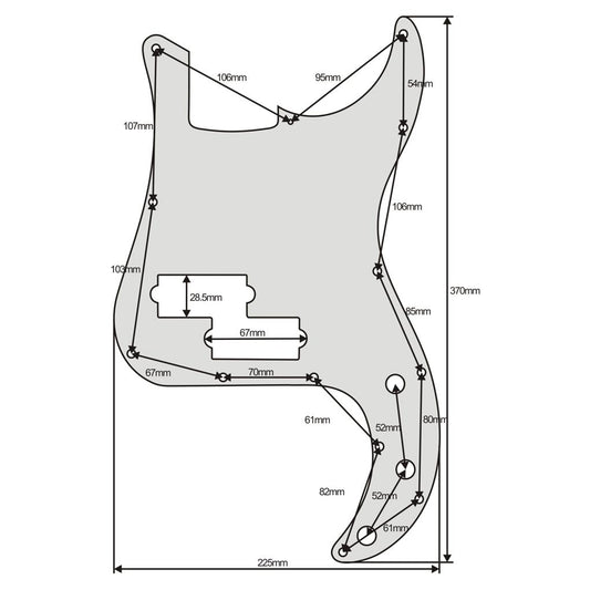 FLEOR 13 Hole PB P Bass Pickguard for 4 String Bass | iknmusic