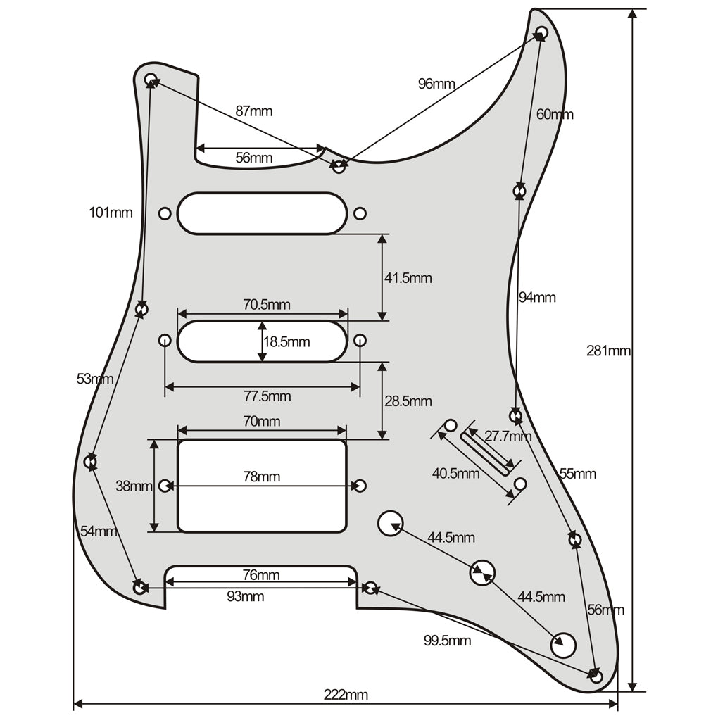 <transcy>Pickguard SSH HSS pour guitare Strat précâblé FLEOR, 10 couleurs disponibles</transcy>