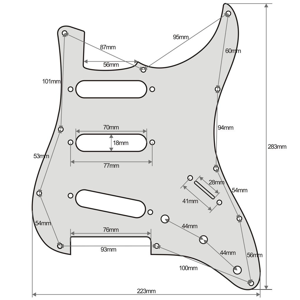 FLEOR 11 Hole Strat Guitar Pickguard Back Plate Set Cream | iknmusic