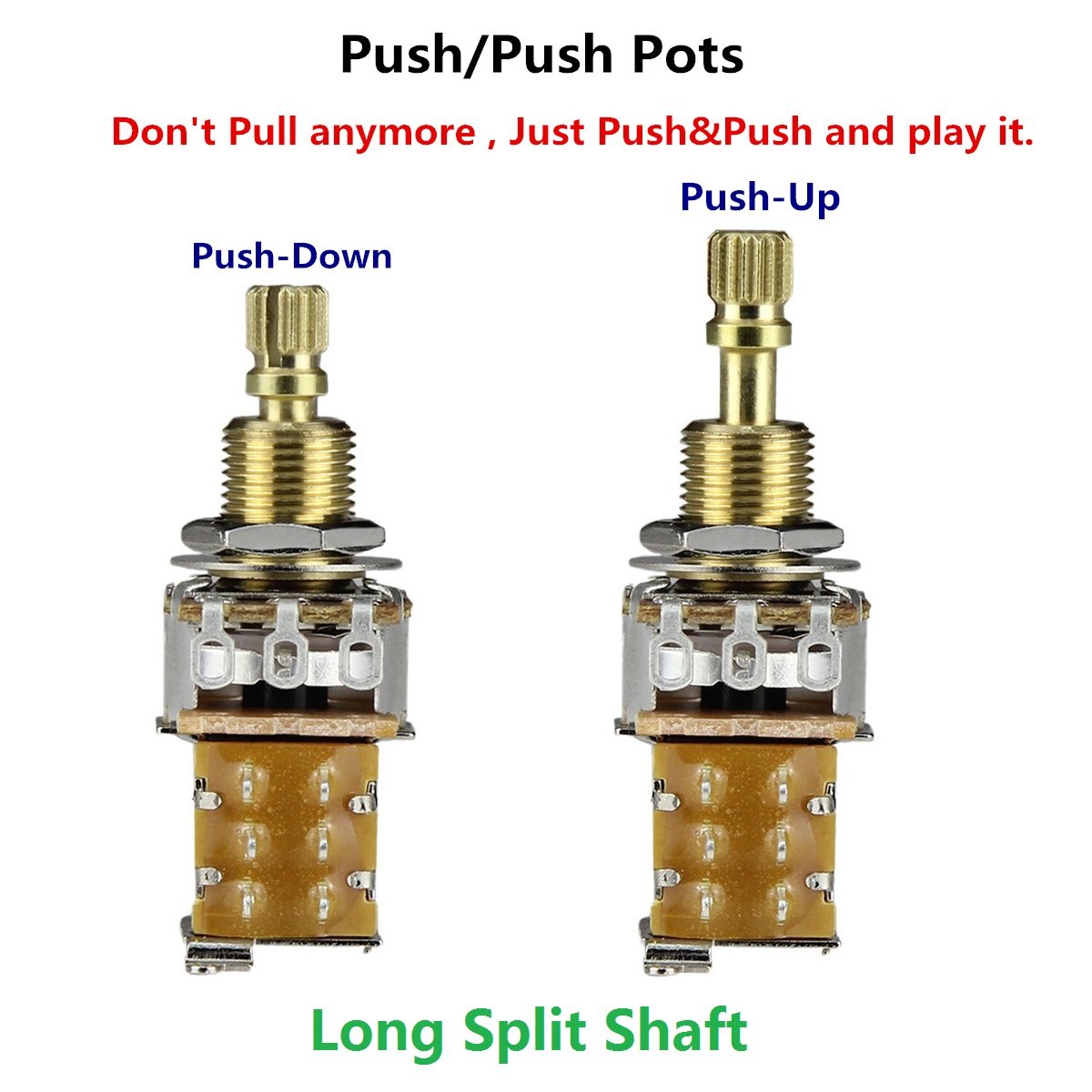 FLEOR Long Shaft Guitar Push-Push Potentiometer Switch | iknmusic