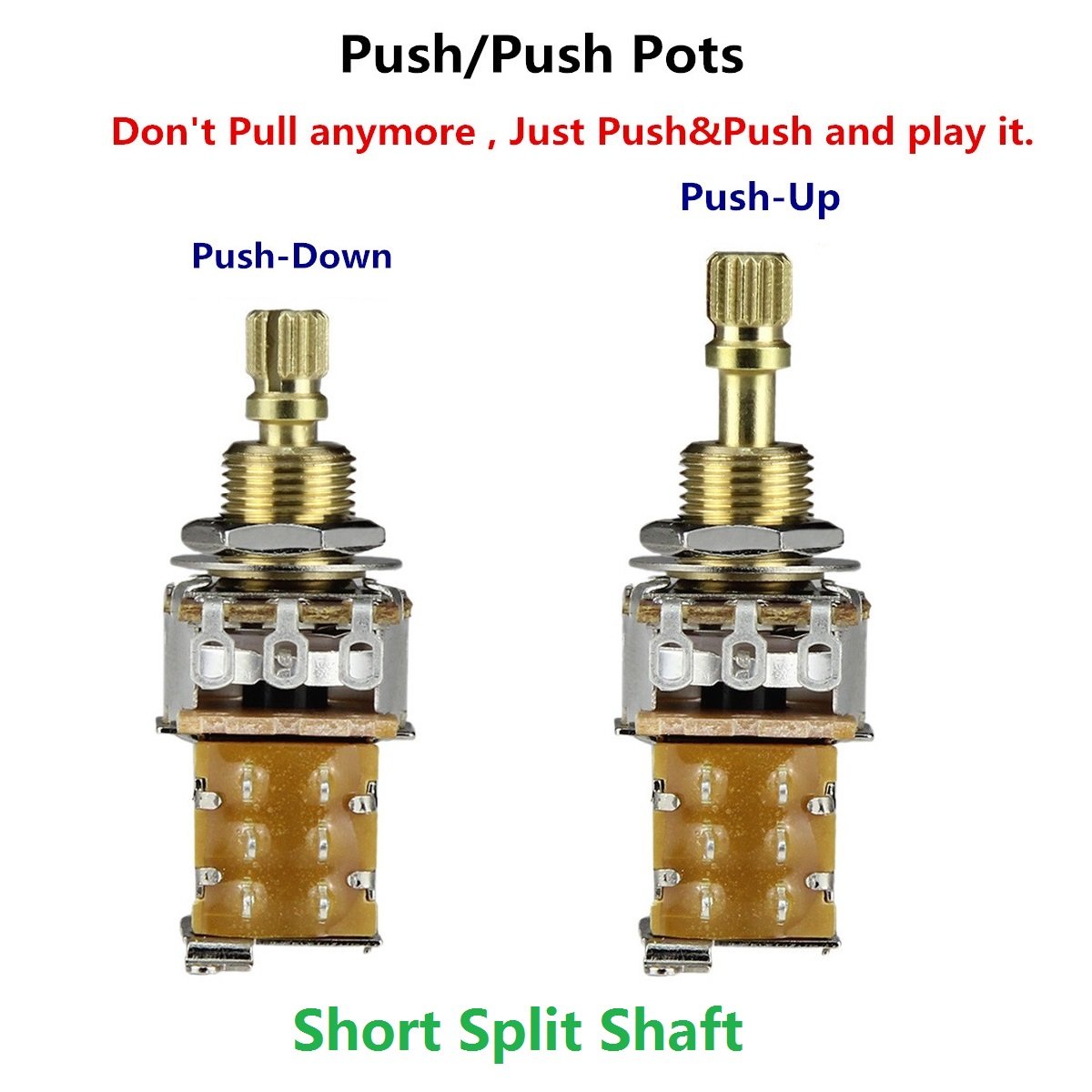 FLEOR Short Shaft Guitar Push Push Potentiometer | iknmusic